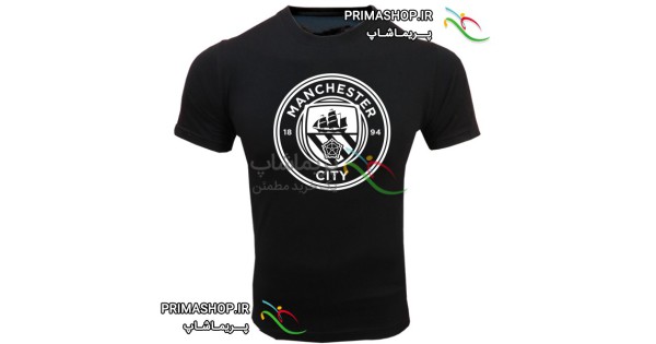 تیشرت هواداری تیم فوتبال منچسترسیتی، مشکی، لوگو بزرگ، آستین کوتاه